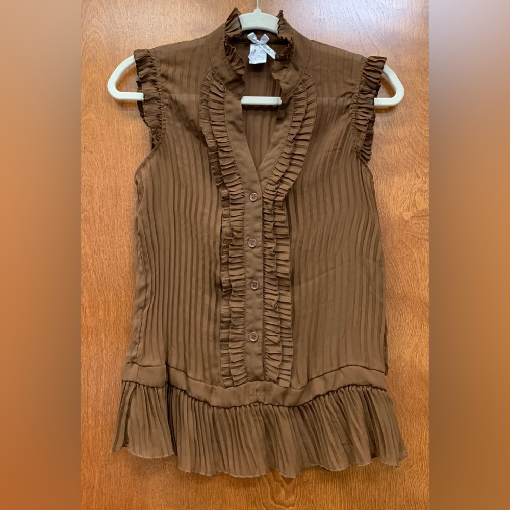 Edge Clothing pleated sheer blouse